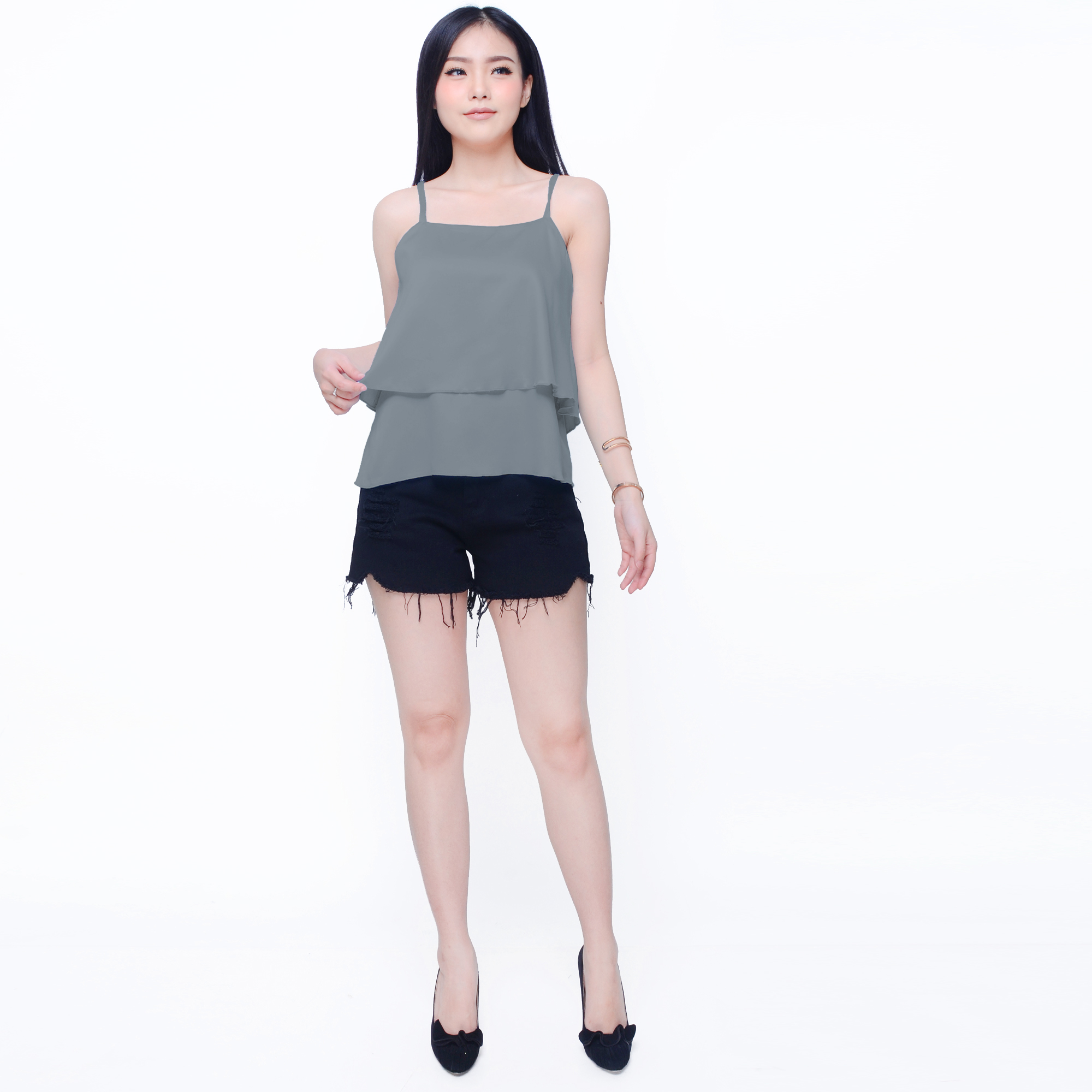 Tanktop Camisoles Singlet wanita Gaya Korea - Jfashion Clarisa