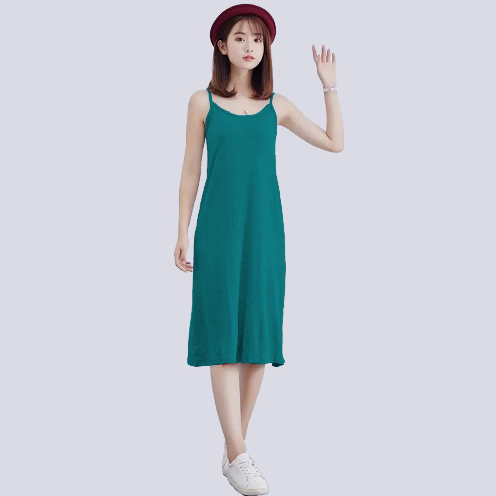 Midi Dress Camisoles Singlet Tali kecil Gaya Korea - Jfashion Anggun
