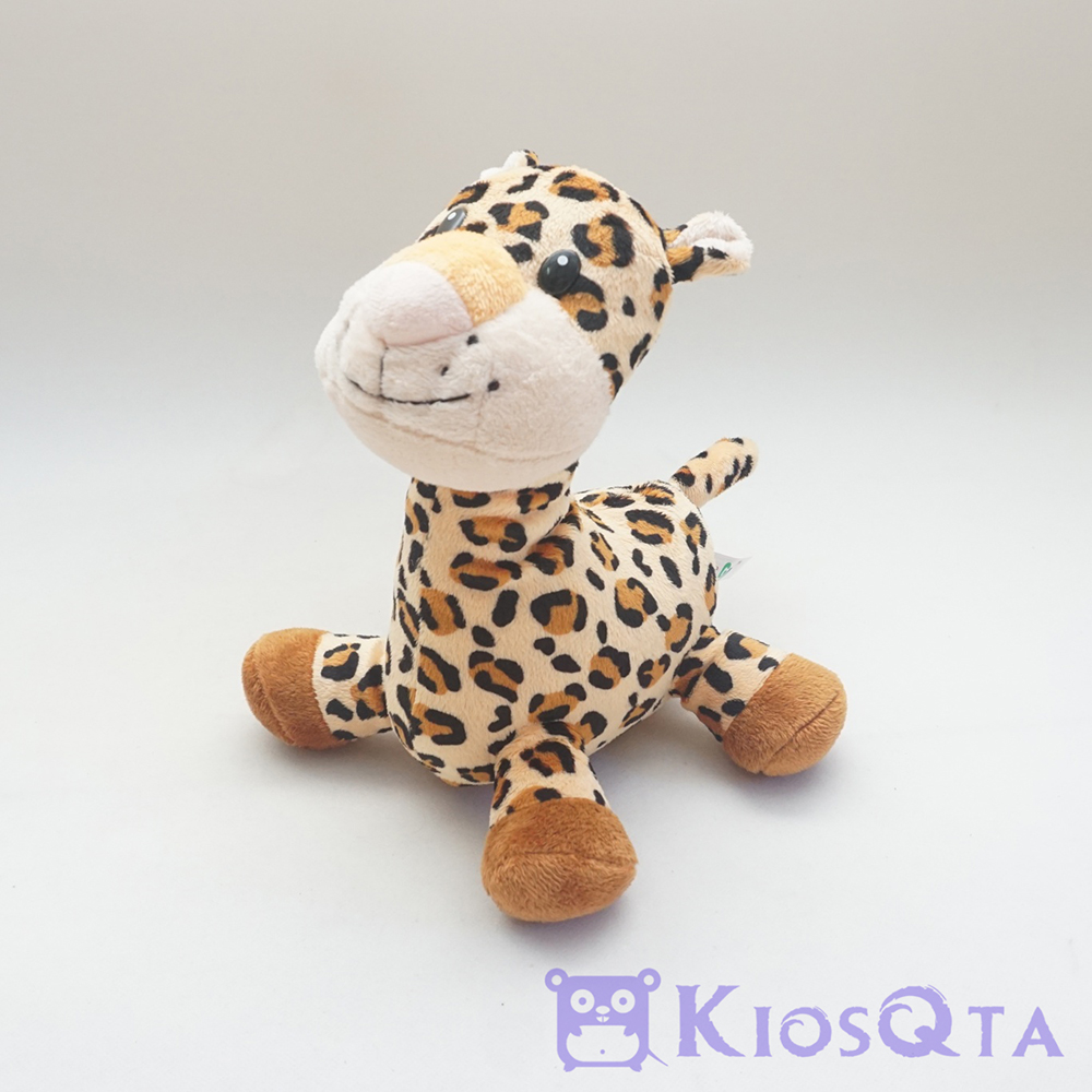 boneka macan tutul duduk lucu leher panjang cute tiger