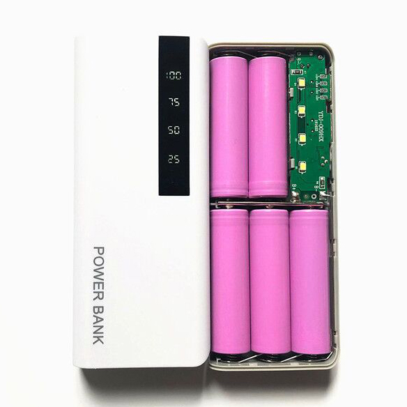 Rovtop Power Bank DIY Case Flashlight Dual USB Port 5 PCS 18650 - PB-01