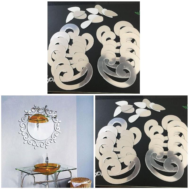 SOLEDI Stiker Dekorasi Dinding European Style Mirror Acrylic - SL06