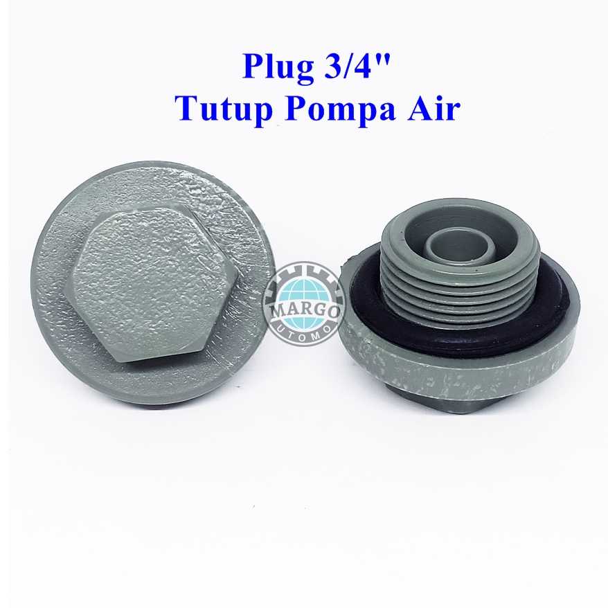 Jual Tutup Klep Pompa Air Plug 3/4 inch PVC & Oring Spare Part