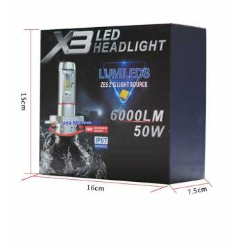 Lampu LED Headlamp Mobil H1 X3 High Quality White - 1 pair (2pcs)