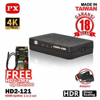 HDMI Splitter 1 input 2 output Video HD 4K HDR 2.0 PX HD2-121