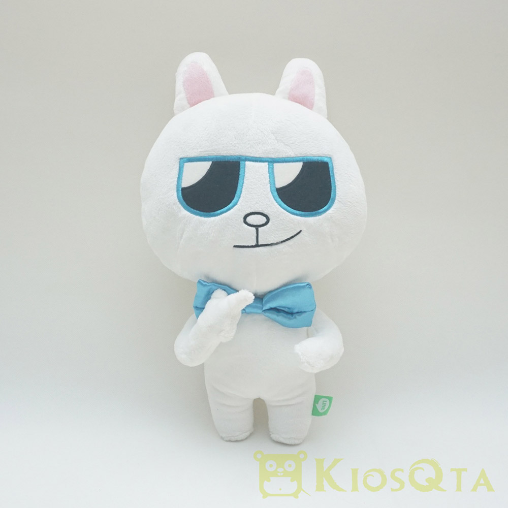 Boneka cony kelinci line kacamata hitam dasi biru JAN