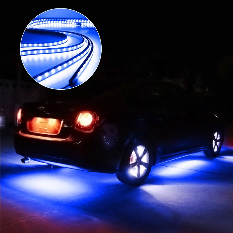 JIAMEN Lampu LED Strip RGB Mobil 90 dan 120cm 4 PCS with Remote - JIA4