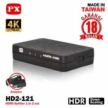HDMI Splitter 1 input 2 output Video HD 4K HDR 2.0 PX HD2-121