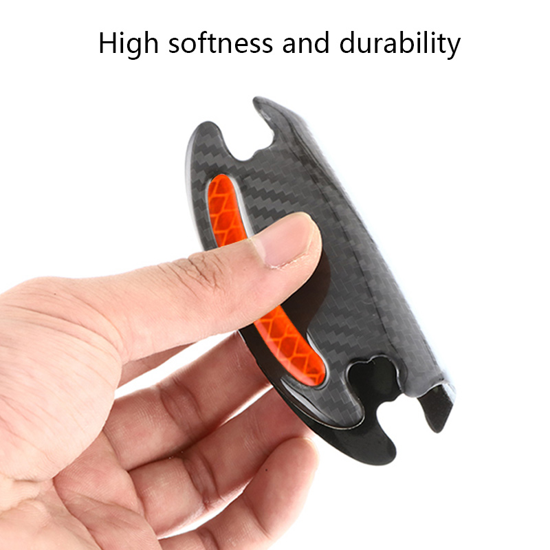 SEAMETAL Reflective Sticker Gagang Pintu Mobil Carbon Fiber 4PCS - 1185
