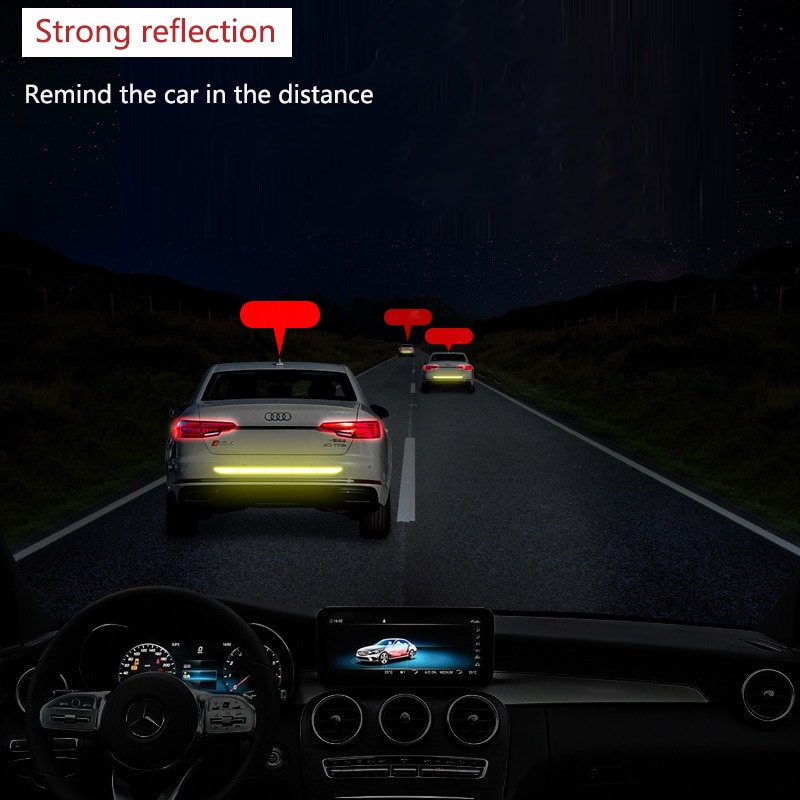 LARATH Nano Car Reflective Sticker Warning Strip Trunk Exterior - 1181