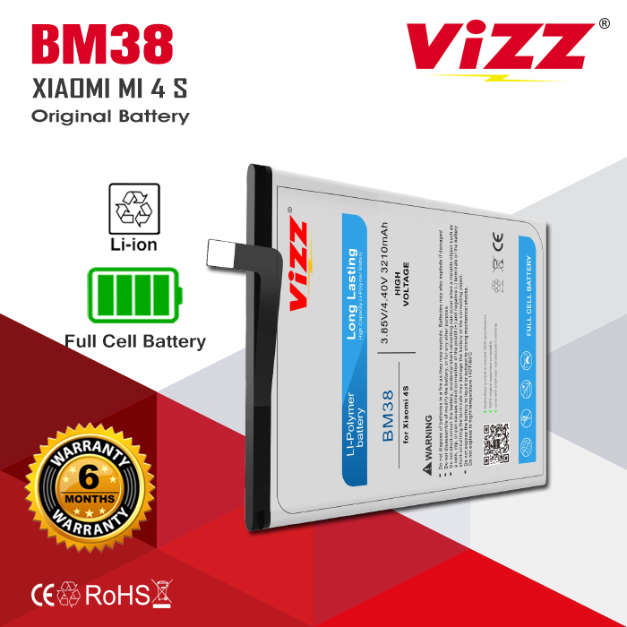 Vizz Baterai Xiaomi Mi 4S BM38 Original
