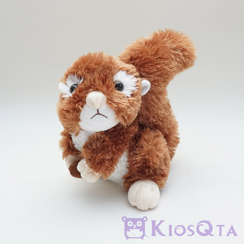 boneka tupai coklat cute squirrel bawa kenari