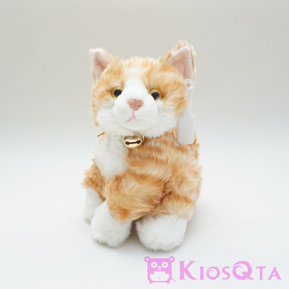 boneka kucing bulu putih coklat muda plus sisir grooming medium
