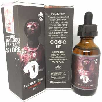 DPUFF AMERICAN DONUT STRAWBERRY 60ML - PREMIUM LIQUID VAPE BY TRILOGY