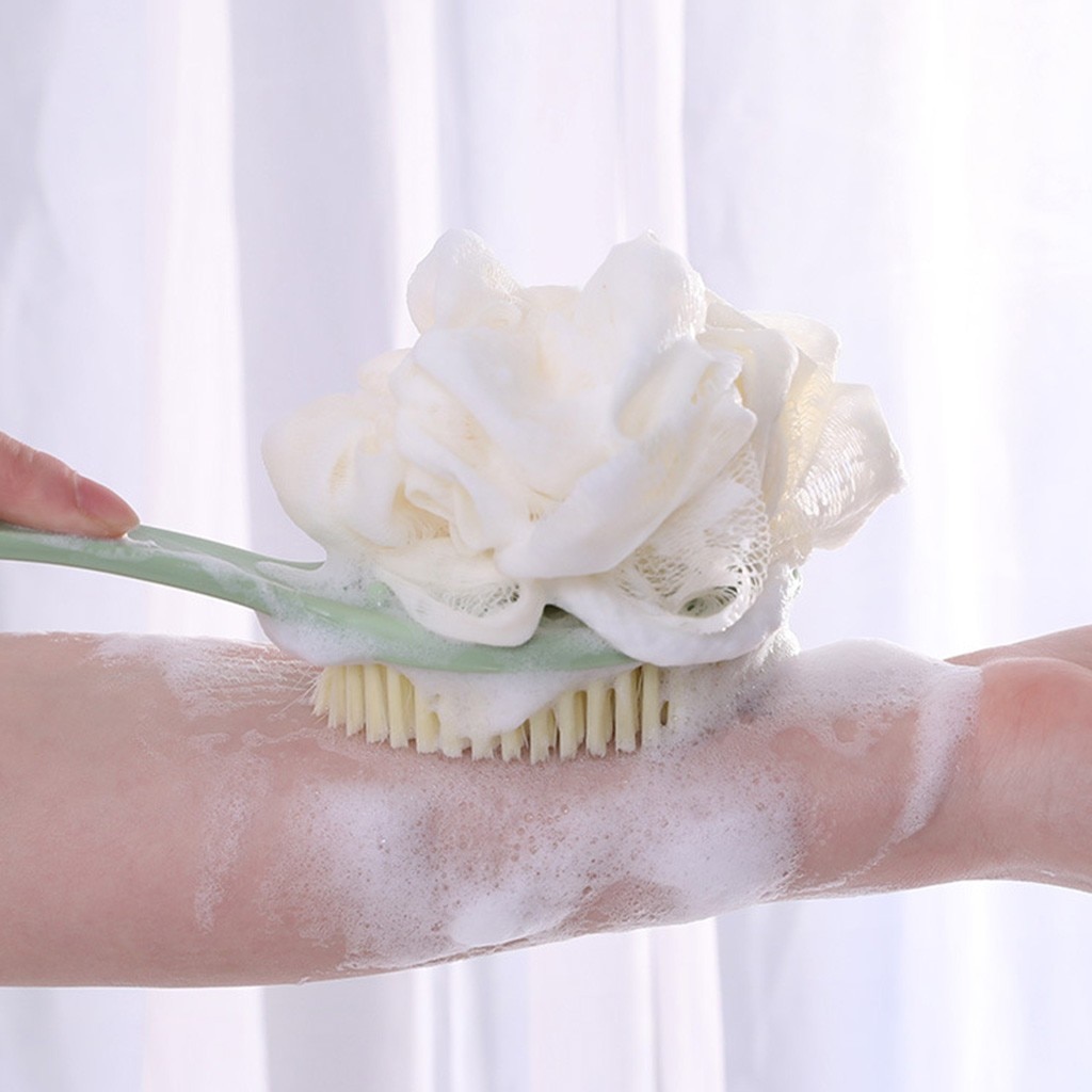 TREESMILE Sikat Mandi Bath Brush Back Rubbing with Shower Puff - LF730