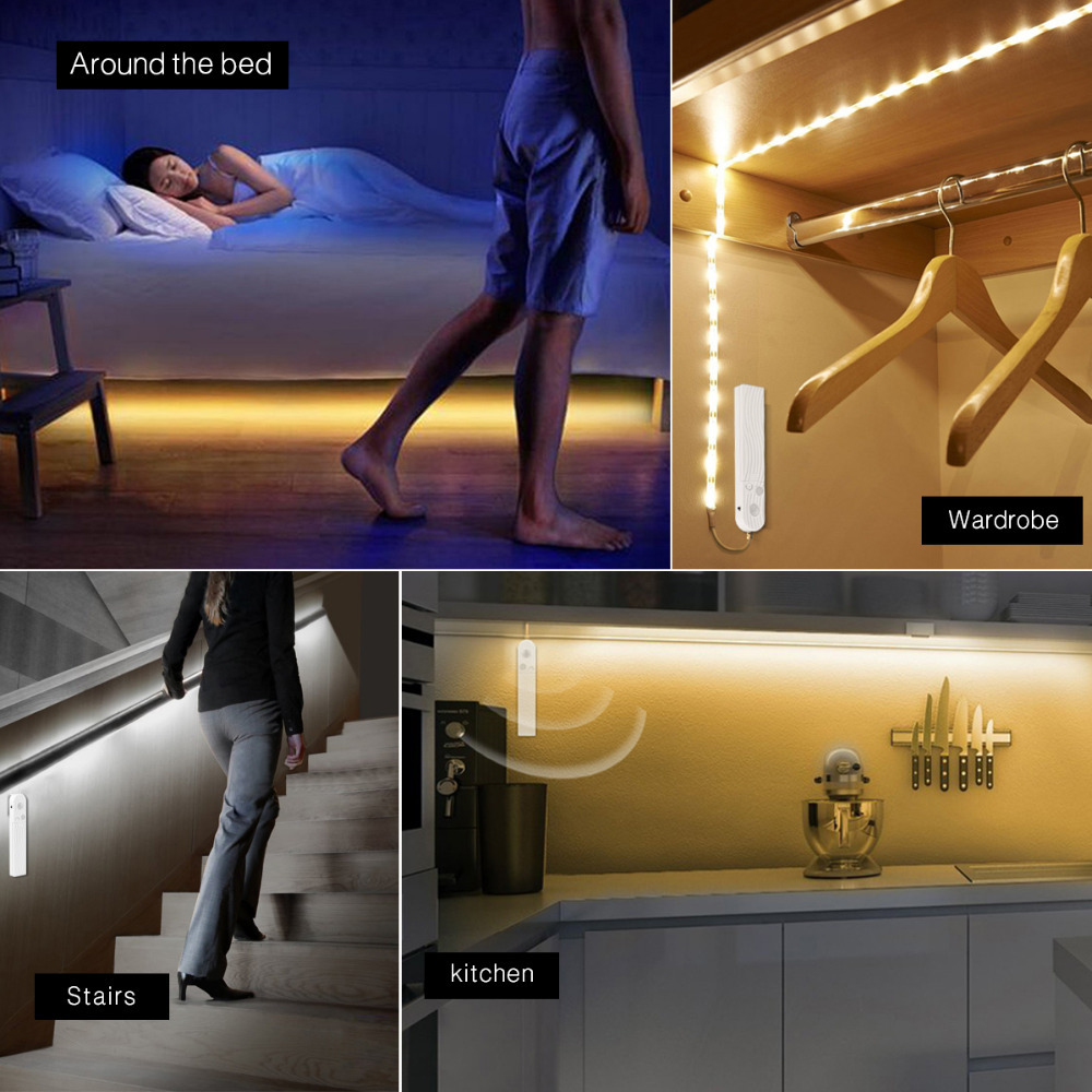 Rybakov Lampu LED Strip Flexible Lemari Kabinet Sensor Gerak 4.5W 1M - 2835