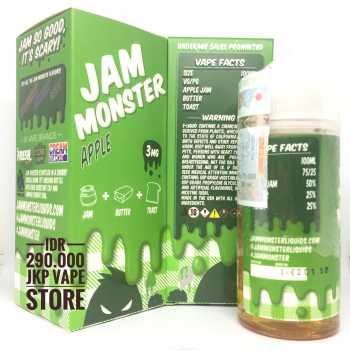 JAM MONSTER APPLE 100ML - BONUS COTTON BACON BITS - PREMIUM E LIQUID