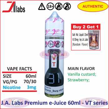 J.A. Labs Free Base e-Juice 60ml Premium Liquid - VT Series (Bercukai)