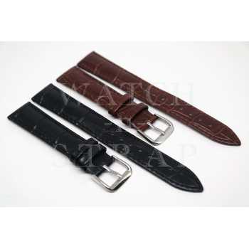 Tali Jam Tangan Kulit Genuine Leather Strap Black Hitam Coklat Brown