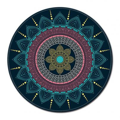 Comfast Mouse Pad Bulat Anti Slip Vintage Bohemian 200x200x3mm