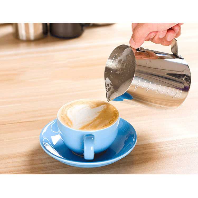 One Two Cups Milk Jug Pitcher Susu Latte Art Espresso Stainless Steel - ZM078 - Gambar 3