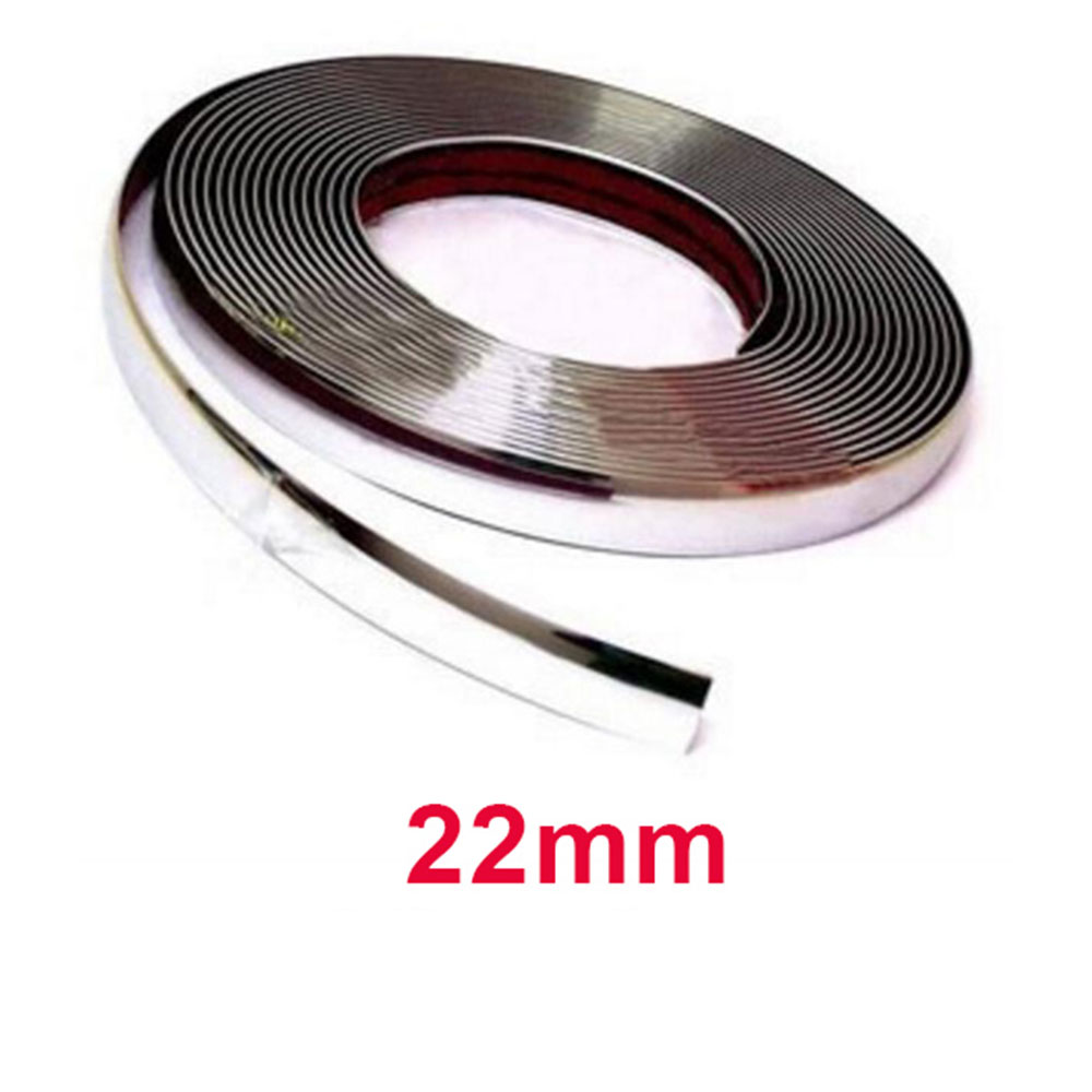 PIN SU Lis Dekorasi Interior Eksterior Mobil Chrome Strip 12M - YH