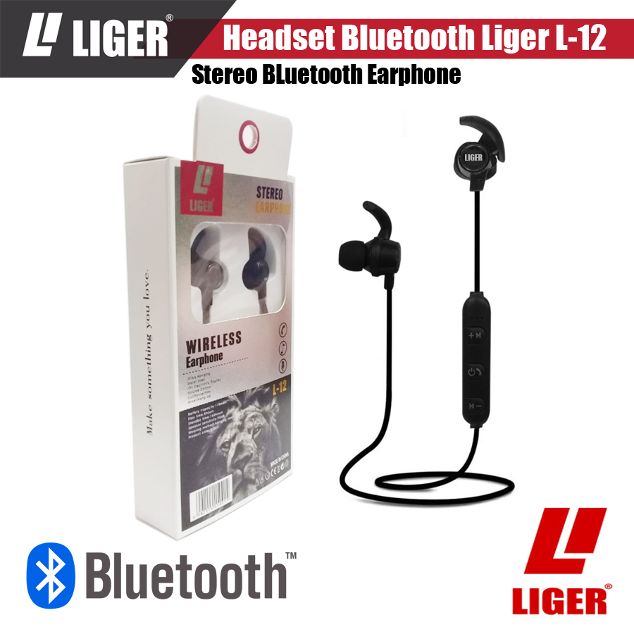 Handsfree Bluetooth Liger L-12 Strereo Earphone Wireless