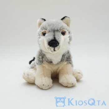 Boneka serigala abu-abu putih sitting hidung hitam JUL-19