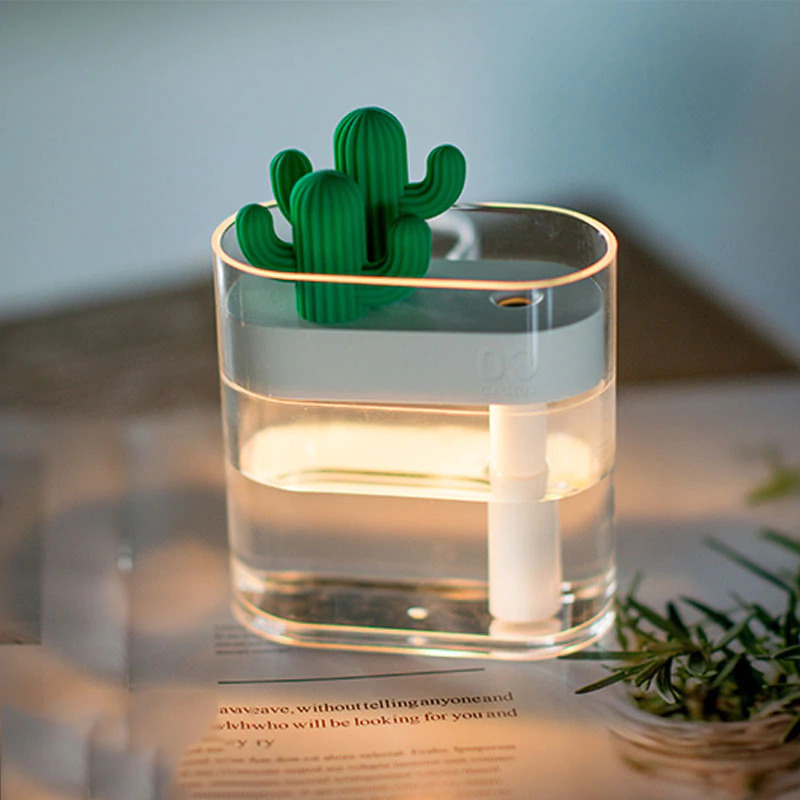 Sothing Air Humidifier Mini Ultrasonic Night LED Cactus Design 160ml - 319