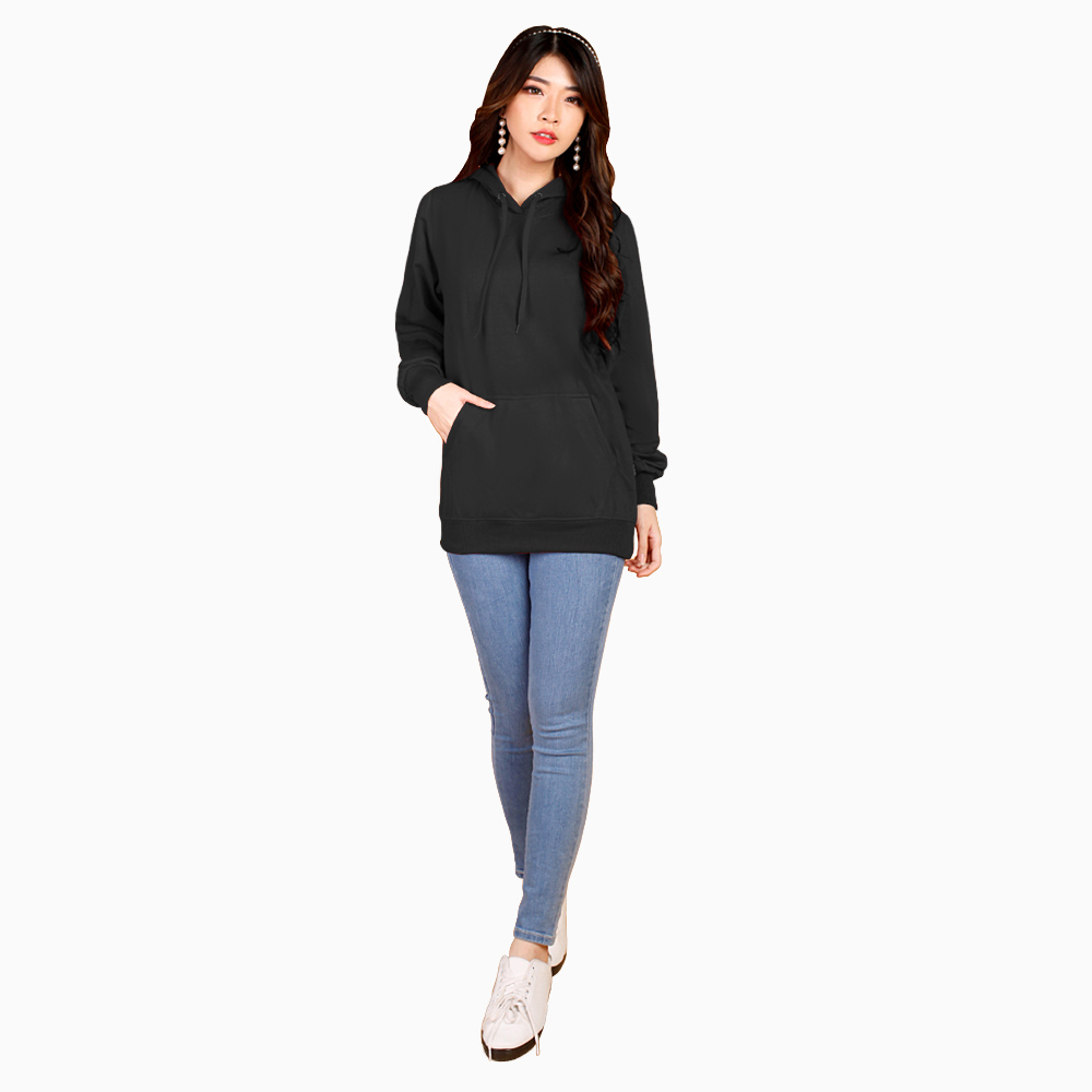 Sweater hoodie wanita Gaya Jumper Korea - Jfashion Fleece girl