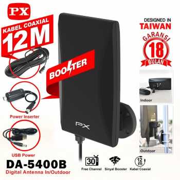 Antena Tv Digital PX DA 5400B +Kabel 12 meter & Booster Indoor Outdoor
