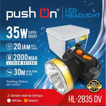 Senter kepala cahaya putih Push on HL-2835dv 35watt head lamp headlamp
