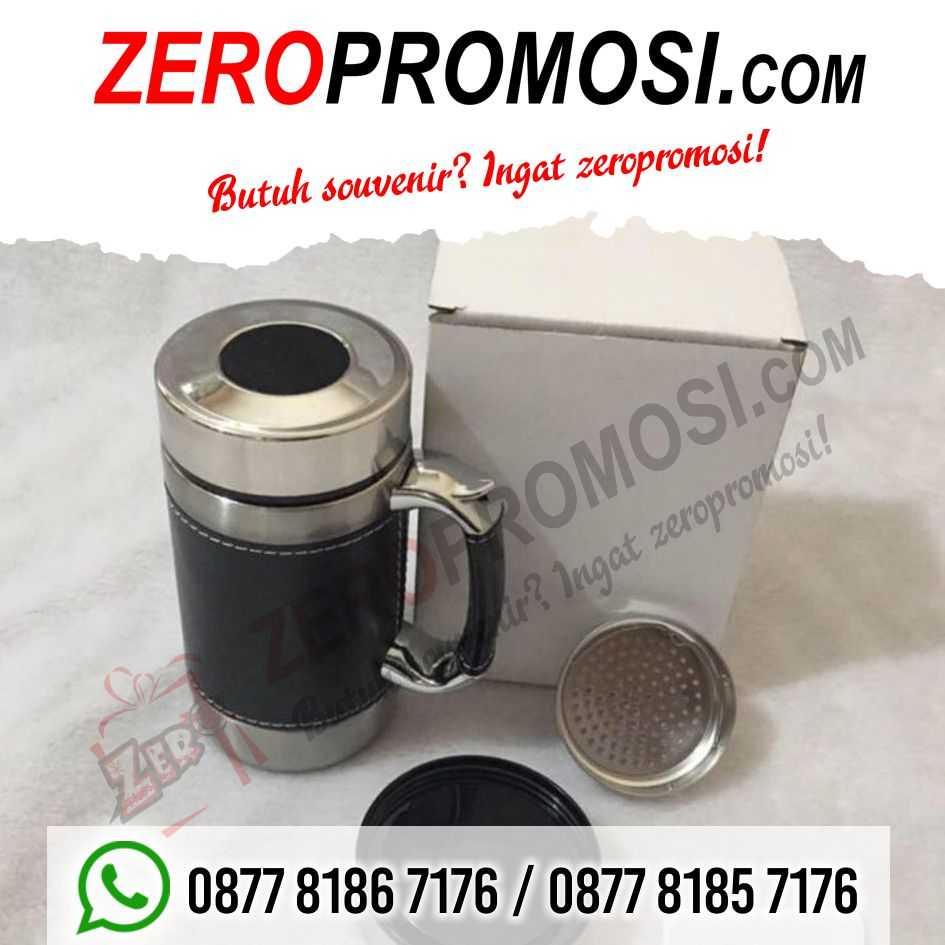 Jual Souvenir kantor Mug Office Leather Saringan Teh