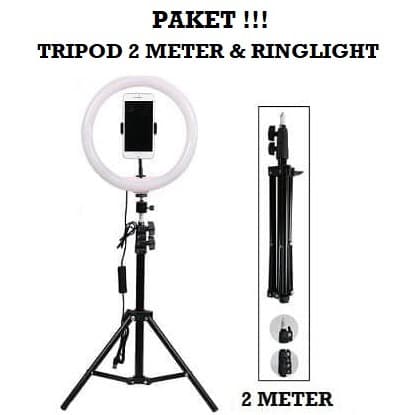 Ring Light 26cm + Light Stand Tripod 2M Selfie Vlogger Livestreamer