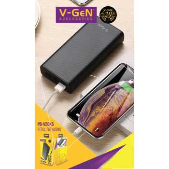 Powerbank V-GeN V20K5 20000 mAh Type C Input 2 Output Port VGEN