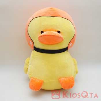 boneka bebek kuning yellow duck kalung helm orange Extra large