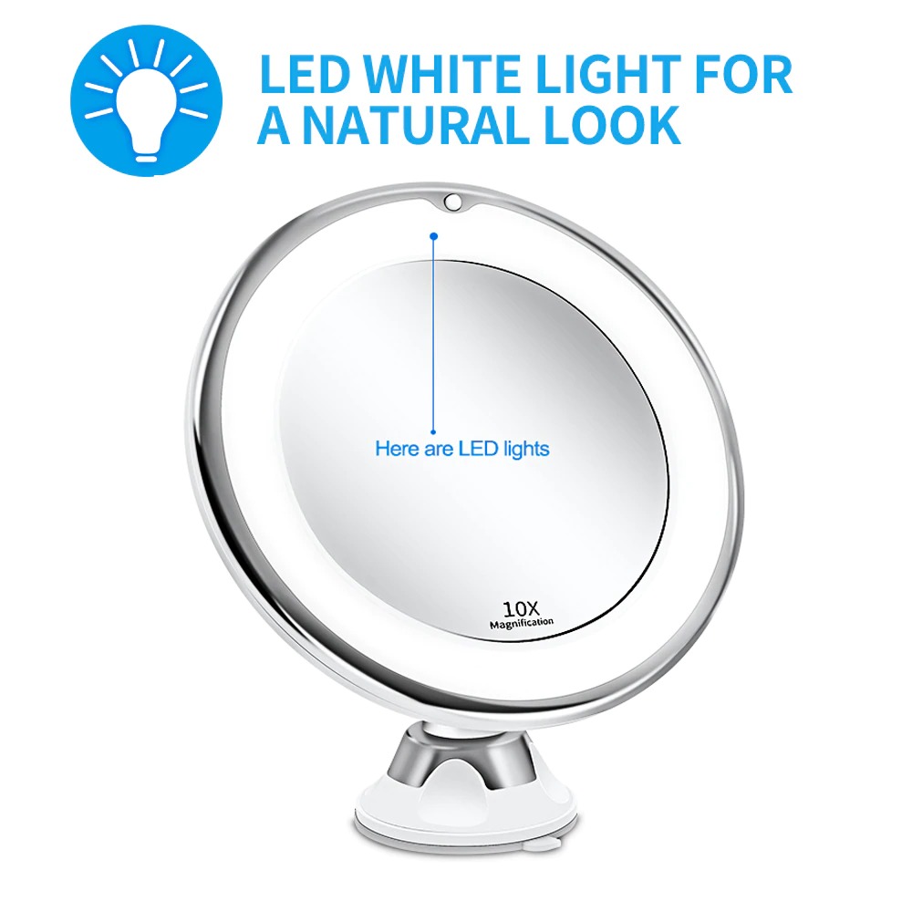 Mirroair LED Make Up Mirror Cermin Lampu Kaca Pembesar 10X - CY026