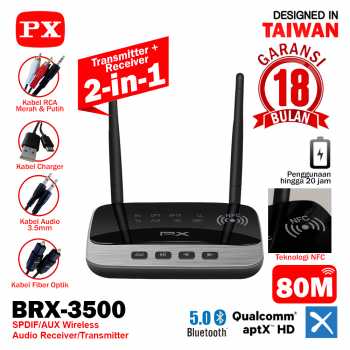 Receiver Bluetooth Transmitter Audio 5.0 NFC HDstereo 2in1 PX BRX-3500