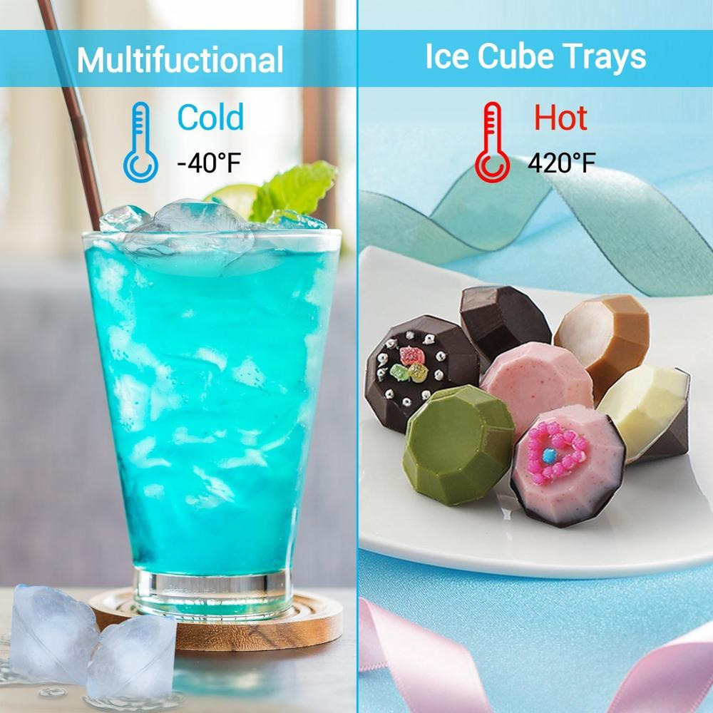 Winzwon Cetakan Es Batu Silikon Berlian 4 Grid Ice Cube Mold - A1871