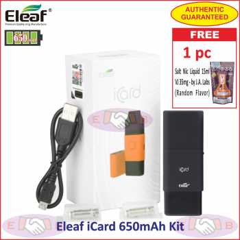 Eleaf iCard 650mAh Vaporizer Mini Kit + SaltNic 15ml - Authentic