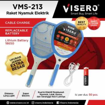 Raket Nyamuk Listrik VISERO VMS-213 baterai lithium 18650 -2000mAH