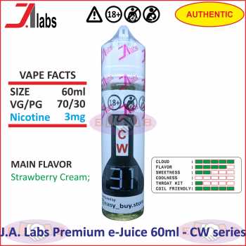 J.A. Labs Free Base e-Juice 60ml Premium Liquid - CW Series (Bercukai)