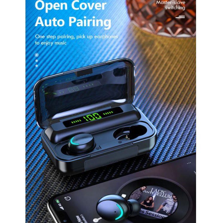H & A Earphone Bluetooth 5.3 TWS HiFi Sound Waterproof Touch Control - F9-5