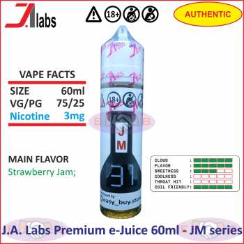 J.A. Labs Free Base e-Juice 60ml Premium Liquid - JM Series (Bercukai)