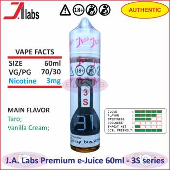 J.A. Labs Free Base e-Juice 60ml Premium Liquid - 3S Series (Bercukai)