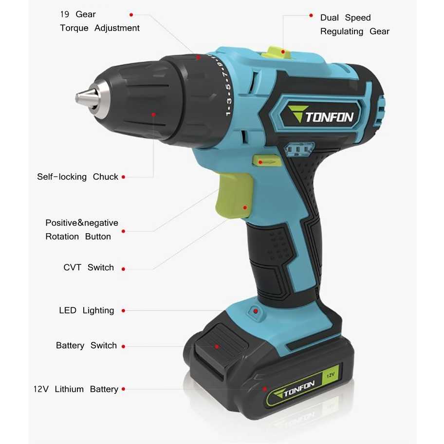 Jual XIAOMI TONFON - 12V Electric Cordless Screwdriver Impact