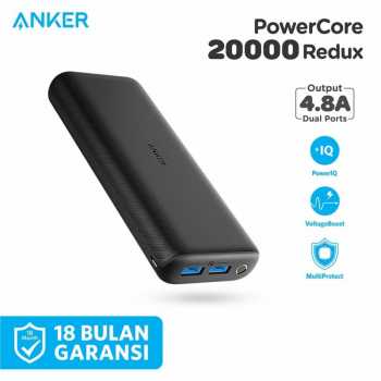 Powerbank Anker Powercore 20000 Redux Black - A1262