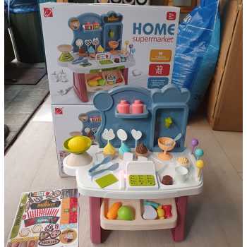 Jual MAINAN HOME MINIMARKET KASIR SUPERMARKET BESAR 33 PCS