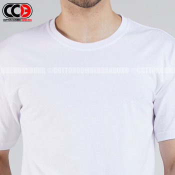 Jual Kaos Polos Lengan Pendek White Solid Cotton Combed 30s