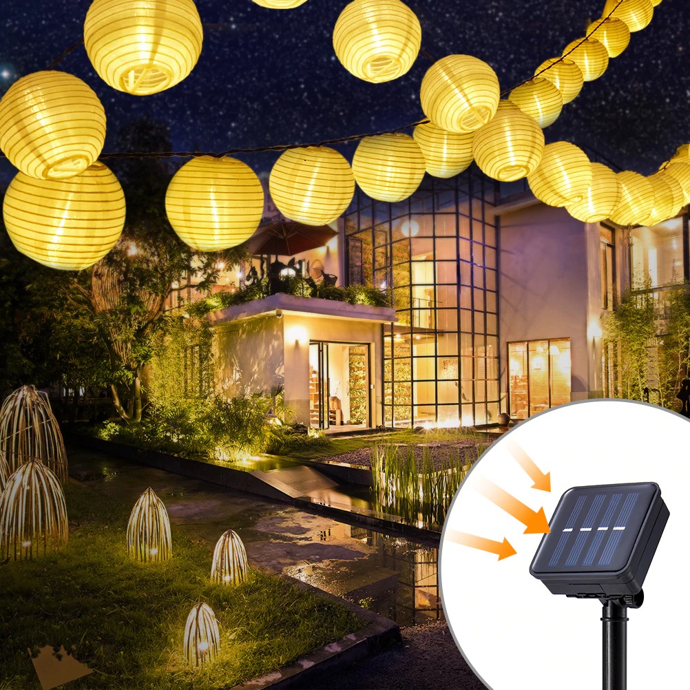 Ousam Lampu Hias String Lights Lampion Solar 20 LED 8 Modes 5M - M202