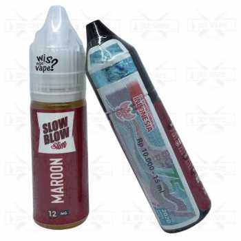 SLOW BLOW SLIM MAROON 15ML - SALTNIC PREMIUM LIQUID BY SAS